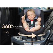 Apramo - Scaun auto rotativ i-Size Mettro Hub, Basil Green 40-105 cm